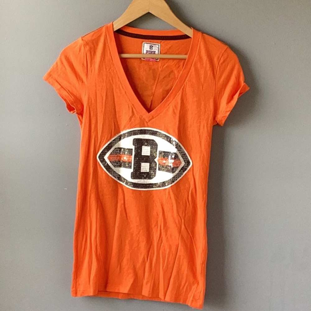 VS PINK Cleveland Browns Pink Loves Sundays T-Shirt Size Small